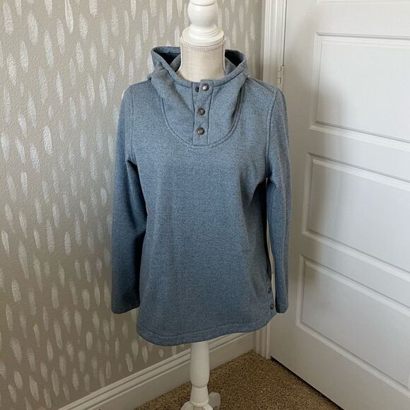 North Face Blue Button Hoodie Size Medium - Picture 1 of 7